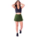 Short Saia Suplex Liso Verde Militar