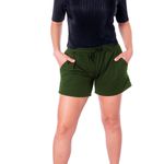 Short Canelado com Bolso Verde Militar