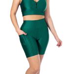 Short com Bolso Feminino de Academia Cirrê 3D Jade