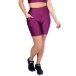 Short com Bolso Feminino de Academia Cirrê 3D Marsala