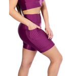 Short com Bolso Feminino de Academia Cirrê 3D Marsala