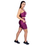 Short com Bolso Feminino de Academia Cirrê 3D Marsala