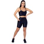 Short com Bolso Feminino de Academia Cirrê 3D Preto