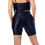 Short com Bolso Feminino de Academia Cirrê 3D Preto