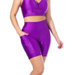 Short com Bolso Feminino de Academia Cirrê 3D Roxo