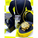 Relógio Invicta Venom Hybrid todo dourado PROVA D’ÁGUA FUNCIONAL + 3 BRINDES Corrente + Pulseira + Perfume