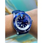 BREITILING 1884 REDONDO PRATA COM PULSEIRA SILICONE AZUL