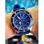 BREITILING SUPER OCEAN BRONZE COM PULSEIRA SILICONE AZUL