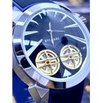 BVG BATMAN PRATA PULSEIRA PRETA DETALHES AZUL LINHA BANHADA