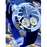 BVG BATMAN PRATA PULSEIRA PRETA DETALHES AZUL LINHA BANHADA