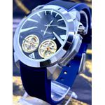 BVG BATMAN PRATA PULSEIRA PRETA DETALHES AZUL LINHA BANHADA