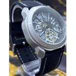 BVG AUTOMÁTICO PRATA PULSEIRA PRETA LINHA BANHADA