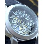 BVG AUTOMÁTICO PRATA PULSEIRA PRETA LINHA BANHADA