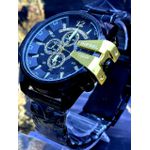 DIESEL 10 BAR LINHA BANHADA PRETO DETALHES DOURADO