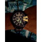 DIESEL 10 BAR LINHA BANHADA PRETO DETALHES DOURADO