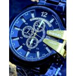 DIESEL 10 BAR LINHA BANHADA PRETO DETALHES DOURADO
