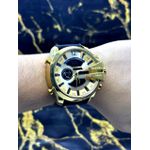 DIESEL 10 BAR DOURADO PULSEIRA PRETA LINHA BANHADA