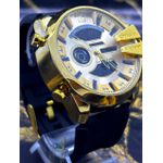 DIESEL 10 BAR DOURADO PULSEIRA PRETA LINHA BANHADA