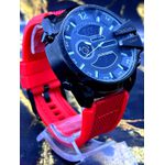 DIESEL 10 BAR PRETO COM PULSEIRA VERMELHA LINHA BANHADA