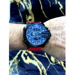 DIESEL 10 BAR PRETO COM PULSEIRA VERMELHA LINHA BANHADA