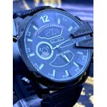 DIESEL 10 BAR TODO PRETO ALL BLACK PULSEIRA SILICONE