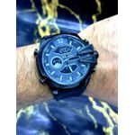 DIESEL 10 BAR TODO PRETO ALL BLACK PULSEIRA SILICONE