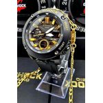 RELÓGIO G SHOCK GA 2000 PRETO COM DOURADO + GRÁTIS CORRENTE GRUMET