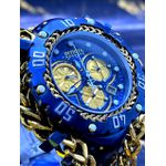 INVICTA GLADIADOR AZUL DETALHES DOURADO