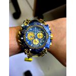 INVICTA GLADIADOR AZUL DETALHES DOURADO