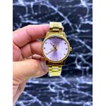 GUCI FEMININO DOURADO FUNDO ROSA