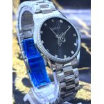 RELÓGIO FEMININO GUCI PRATA COM FUNDO PRETO