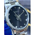 RELÓGIO FEMININO GUCI PRATA COM FUNDO PRETO