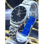 RELÓGIO FEMININO GUCI PRATA COM FUNDO PRETO
