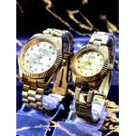KIT CASAL ROLEX OYSTER DATE TODO DOURADO