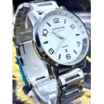 RELÓGIO MONT BLAN OUTCO PRATA FUNDO BRANCO