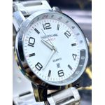 RELÓGIO MONT BLAN OUTCO PRATA FUNDO BRANCO