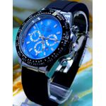 OYSTER PERPETUAL PATENT FUNDO AZUL PULSEIRA PRETA