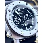 RELÓGIO PANE PRATA PULSEIRA PRETA CATRACA BRANCA