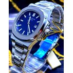 PATEK PHILIPPE GENEVE PRATA FUNDO AZUL