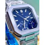 PTK PHILIPPE QUADRADO PRATA FUNDO AZUL LINHA BANHADA