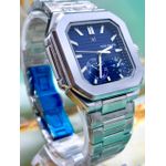 PTK PHILIPPE QUADRADO PRATA FUNDO AZUL LINHA BANHADA