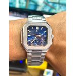 PTK PHILIPPE QUADRADO PRATA FUNDO AZUL LINHA BANHADA