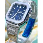 PTK PHILIPPE QUADRADO PRATA FUNDO AZUL LINHA BANHADA