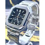 PTK PHILIPPE QUADRADO PRATA FUNDO PRETO LINHA BANHADA