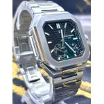 PTK PHILIPPE QUADRADO PRATA FUNDO PRETO LINHA BANHADA