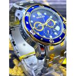 PRO DIVER MISTO PRATA DETALHES DOURADO COM FUNDO AZUL FUNCIONAL LINHA BANHADA