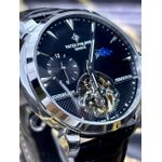 PTK PHILIPPE GENEVE TOURBILLON PERPETUEL LINHA PREMIUM AUTOMÁTICO PULSEIRA COURO PRETO