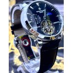 PTK PHILIPPE GENEVE TOURBILLON PERPETUEL LINHA PREMIUM AUTOMÁTICO PULSEIRA COURO PRETO