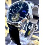 PTK PHILIPPE GENEVE TOURBILLON PERPETUEL LINHA PREMIUM AUTOMÁTICO PULSEIRA COURO PRETO