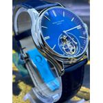 PATK PHILIPPE GENEVE LINHA PREMIUM AUTOMÁTICO PULSEIRA COURO AZUL